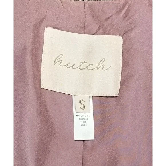 Anthropologie HUTCH Blazer Jacket Pink Floral 3/4 Sleeves Sz Small Shimmery Open - Picture 4 of 13